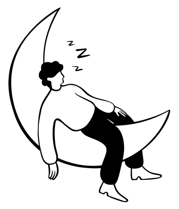 Homem tirando uma soneca em uma lua crescente PNG, SVG