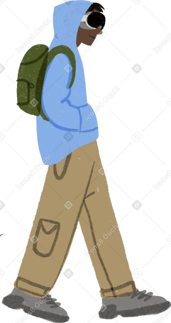 man walking with vr glasses PNG, SVG