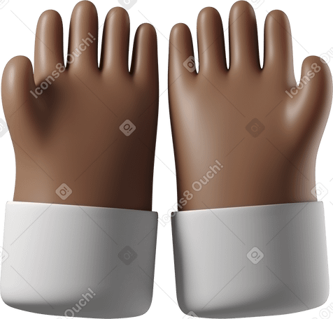 3D dark brown cupped hands PNG, SVG