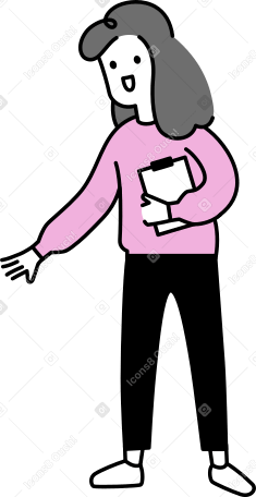 young woman with a clipboard PNG, SVG
