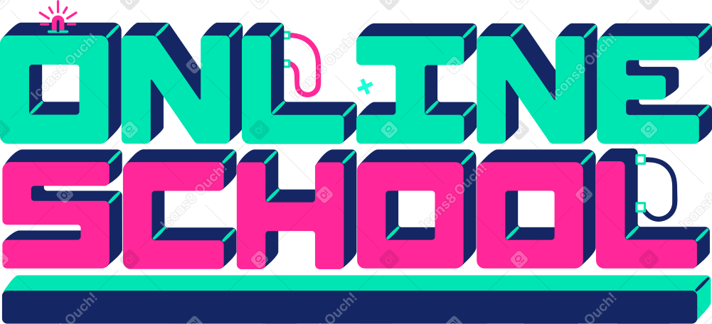 lettering online school PNG、SVG