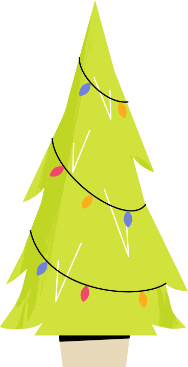 christmas tree with a garland PNG, SVG