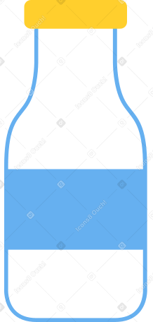 milk bottle with blue label Illustration in PNG, SVG