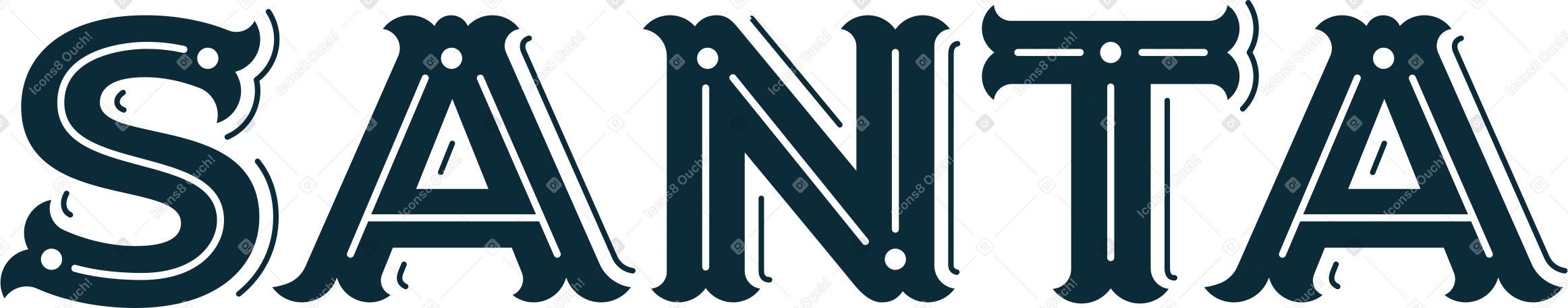 Schriftzug santa retro PNG, SVG