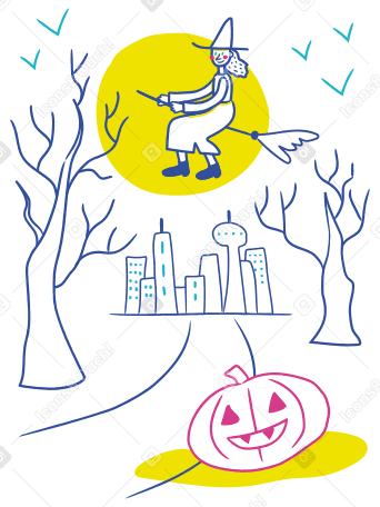 Halloween Night Illustration in PNG, SVG