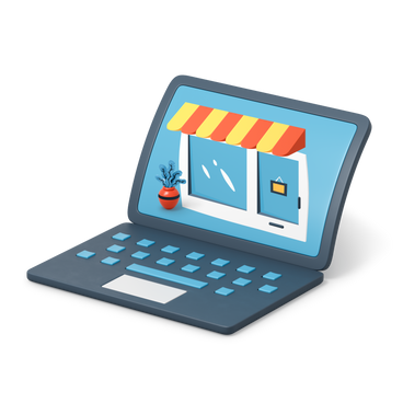 Интернет-магазин на экране ноутбука в PNG, SVG