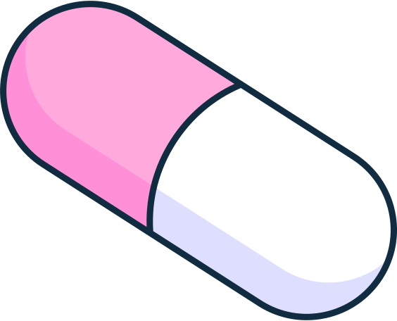 white-pink pill capsule Illustration in PNG, SVG