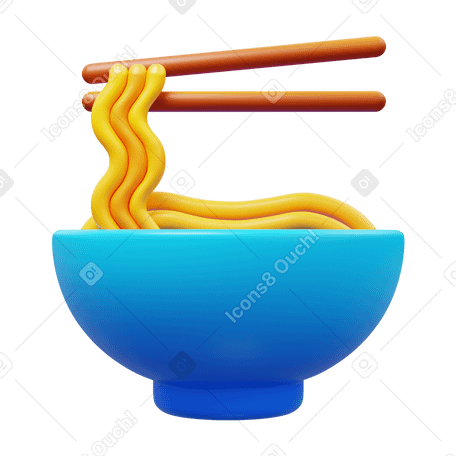 3D noodles Illustration in PNG, SVG