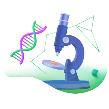 DNA molecule under the microscope PNG, SVG