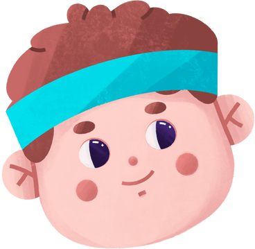 young smiling boy with sports headband PNG, SVG