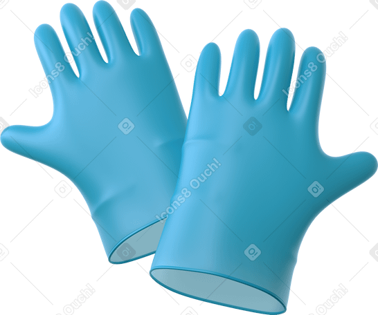 3D blue medical gloves PNG, SVG