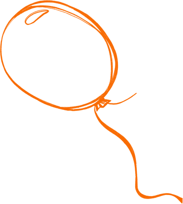 orange balloon on orange ribbon PNG, SVG