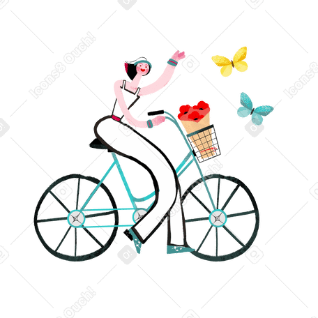 Ride on the bike Illustration in PNG, SVG