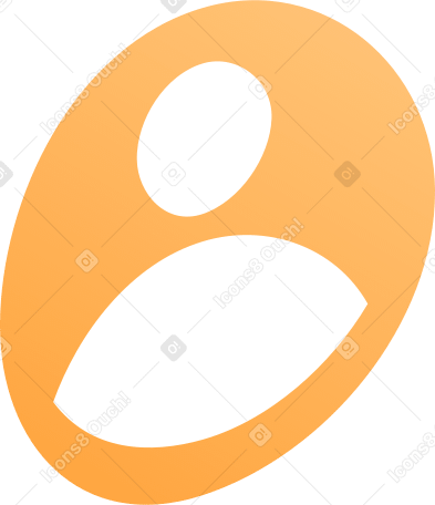 curved orange user icon Illustration in PNG, SVG