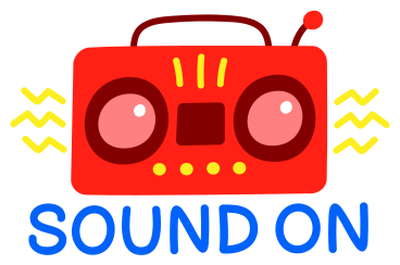lettering sticker sound on with tape player yellow red text PNG, SVG