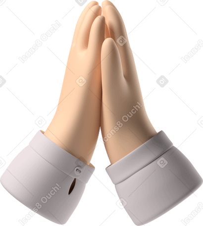 3D Pale skin hands giving high five PNG, SVG