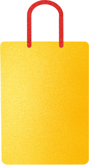 yellow paper bag with red handles PNG, SVG