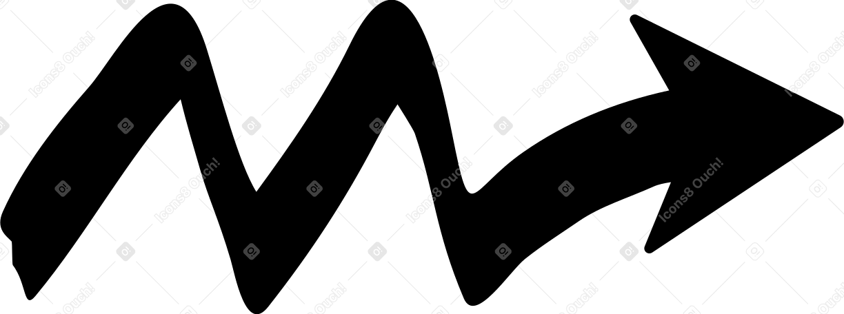 Seta preta em ziguezague PNG, SVG