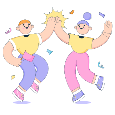 Man and woman high-fiving each other PNG, SVG