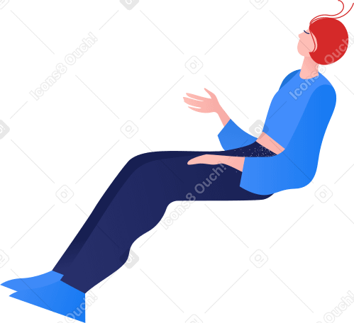 seated woman gesturing Illustration in PNG, SVG