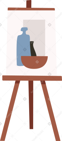 easel with still life Illustration in PNG, SVG
