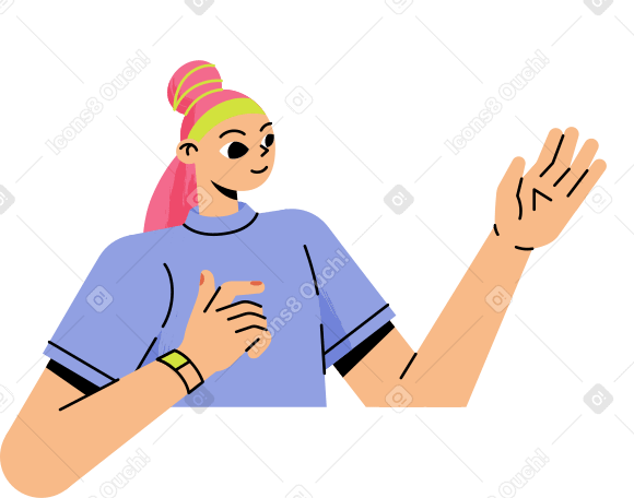 girl with a bun on her head Illustration in PNG, SVG