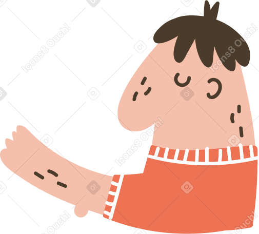 man in side view with raised hand PNG, SVG