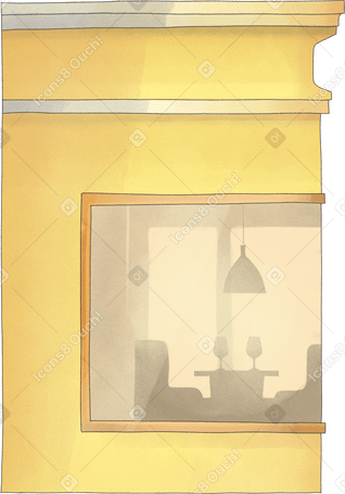 yellow restaurant building PNG、SVG