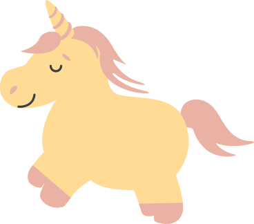 yellow unicorn PNG, SVG