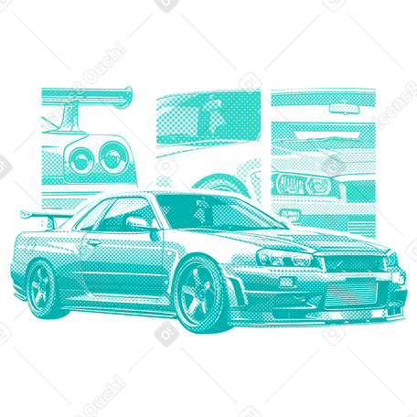 Nissan skyline r series poster PNG, SVG