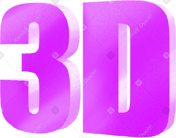 3d фиолетовые буквы в PNG, SVG