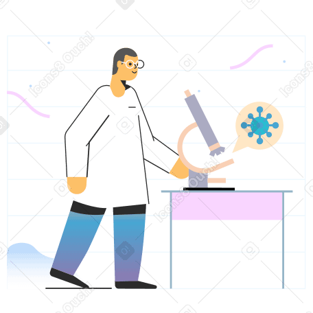 Virus research  Illustration in PNG, SVG
