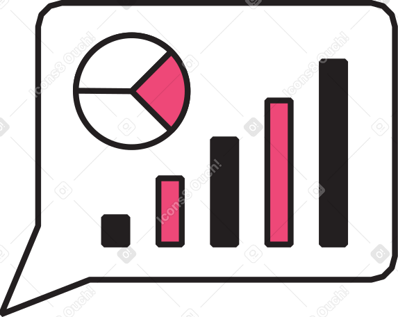 speech bubble with charts PNG, SVG