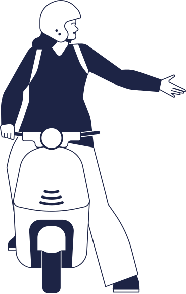 woman on scooter wearing helmet PNG, SVG