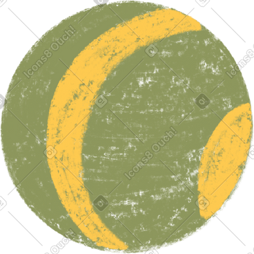 Green ball with yellow lines PNG, SVG