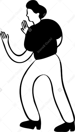 Мужчина стоит с поднятыми руками в PNG, SVG
