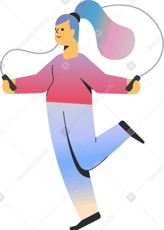 girl jumping rope Illustration in PNG, SVG