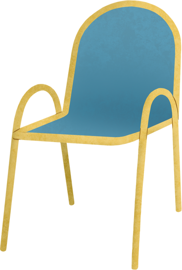 chair with blue seat PNG, SVG