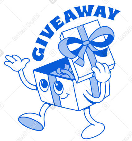Lettering Giveaway with Gift Box text PNG, SVG