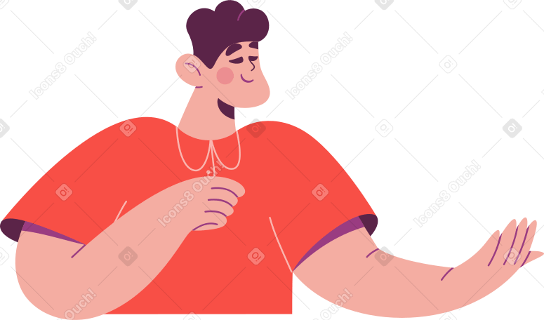 man holding out his hand Illustration in PNG, SVG