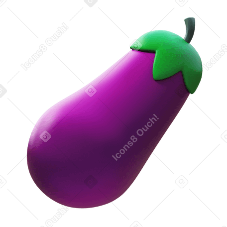 3D eggplant Illustration in PNG, SVG