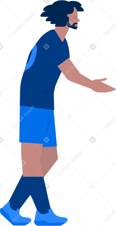 male football player holds out his hand to greet Illustration in PNG, SVG