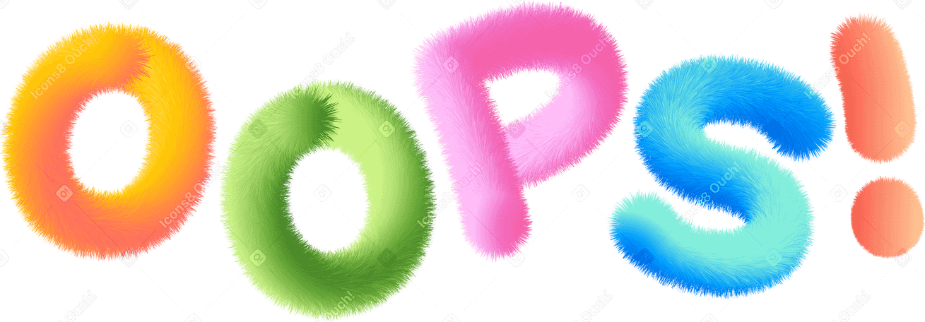 lettering oops! in multicolored style text PNG、SVG
