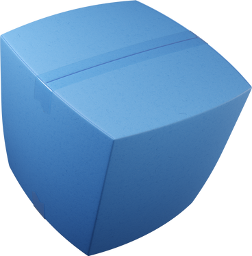 Blue closed box flying turned right PNG, SVG