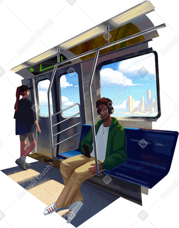 地铁列车上的乘客 PNG, SVG