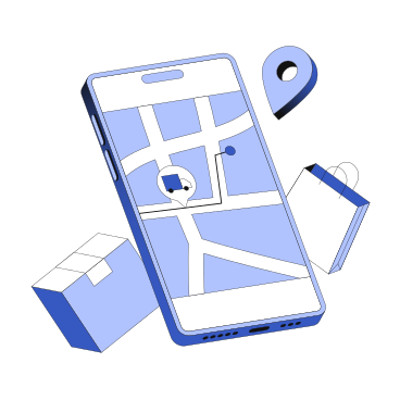 Order delivery tracker on smartphone PNG, SVG