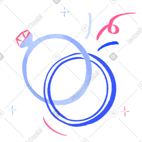 两个结婚戒指和烟花 PNG, SVG