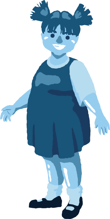 Chubby girl standing PNG、SVG