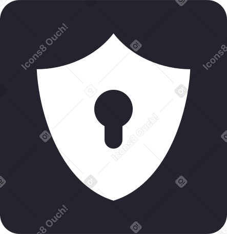 black rectangular security icon Illustration in PNG, SVG
