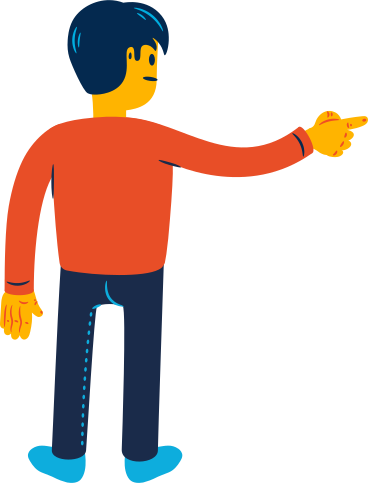man pointing a finger from behind PNG, SVG